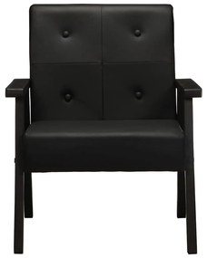 247642 vidaXL Фотьойл, черен, естествена кожа