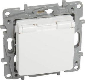 Legrand Контакт ШУКО 16A с капак и детска защита цвят Бял Niloe  - 764532