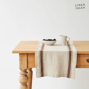 Ленена покривка 40x200 cm Mocca Stripe Vintage – Linen Tales