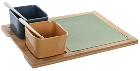 Комплект за предястие DKD Home Decor Порцелан Многоцветен Бамбук 6 Части (31 x 21 x 6 cm)