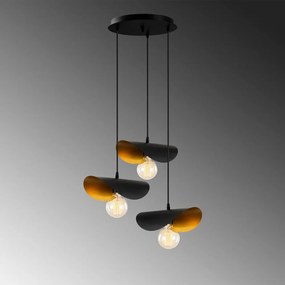 Висящо осветително тяло в черен и златист цвят с метален абажур ø 45 cm Sivani – Opviq lights