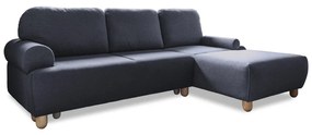 Тъмносив ъглов разтегателен диван (десен ъгъл) Bouncy Olli - Miuform