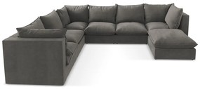 Тъмносив ъглов диван (ляв ъгъл/U форма) Manao – Makamii