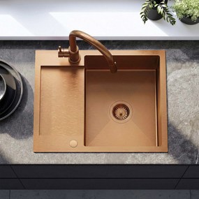 Стоманена мивка Paul BRUSH COPPER