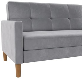 Светлосив кадифен ъглов диван Lilly – Støraa