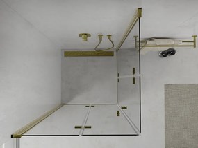 Mexen Lima Дуо сгъваема душ кабина 90 x 90 см, прозрачна, златна - 856-090-090-50-00-02