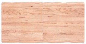 363960 vidaXL Плот за маса светлокафяв 120x60x(2-4) см обработен масивен дъб