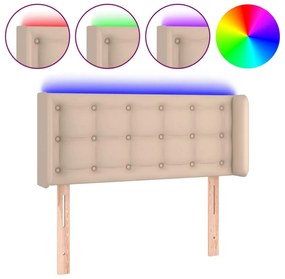 3123325 vidaXL LED Горна табла за легло, капучино, 103x16x78/88 см