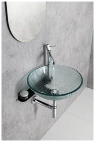 Черна стоманена стенна стойка за умивалник 42x7 cm Tetris – Sapho