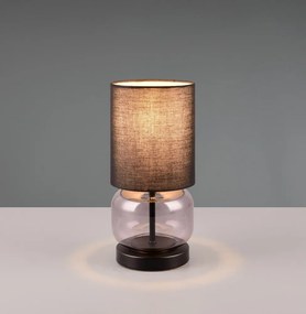 Черна и лилава настолна лампа с текстилен абажур (височина 28,5 cm) Elio - Trio