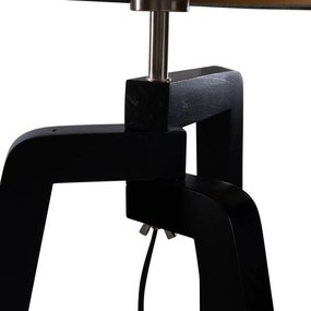 Подова Лампа Черна с Кадифена Абажура в Зелен Цвят 50см - Puros