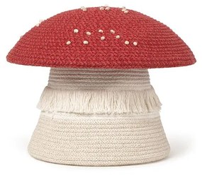 Текстилна детска кошница за играчки в червен и кремав цвят ø 38x33 cm Big Mushroom – Lorena Canals