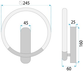 СТЕННА ЛАМПА LED LHJ068-W C BRUSH GOLD/BLACK