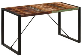 247421 vidaXL Трапезна маса, 140x70x75 cм, регенерирано дърво масив