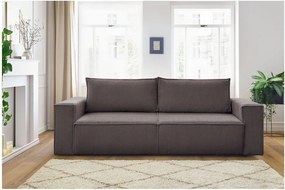 Кафяво-сив сгъваем диван от рипсено кадифе 245 cm Nihad – Bobochic Paris