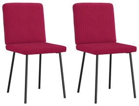 4101191 vidaXL Трапезни столове, 2 бр, виненочервени, кадифе