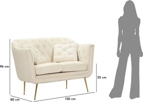 Кремав кадифен диван 130 cm Budapest – Mauro Ferretti