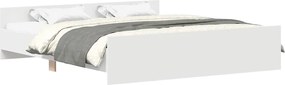 3203761 vidaXL Рамка за легло с горна и долна табла, бяла, 160x200 см
