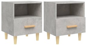 812015 vidaXL Нощни шкафчета, 2 бр, бетонно сиво, 40x35x47 см