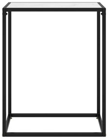 322805 vidaXL Конзолна маса, бяла, 60x35x75 cм, закалено стъкло