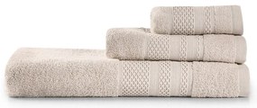 Бежови памучни хавлии и кърпи за баня в комплект от 3 бр. от тери Piramit – Foutastic