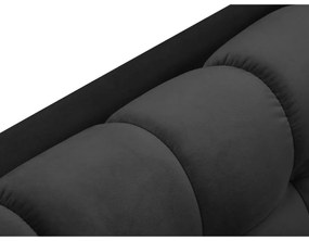 Тъмносив ъглов диван от кадифе , ляв ъгъл Bali - Cosmopolitan Design