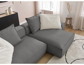 Сив ъглов диван от изкуствена кожа (променлив) Boheme – Bobochic Paris