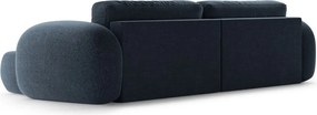 Тъмносин шенилов сгъваем/с място за съхранение ъглов диван Tonale – Cosmopolitan Design