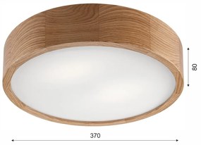 Кафява лампа за таван със стъклен абажур ø 37 cm Eveline - LAMKUR