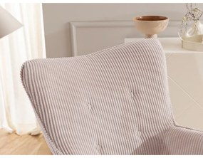 Светлорозов фотьойл с табуретка от рипсено кадифе Niko – Ropez