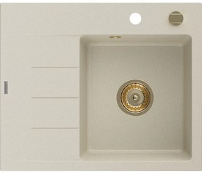 Mexen Ben гранитна кухненска мивка с една камера с отцедник, десен 600 x 500