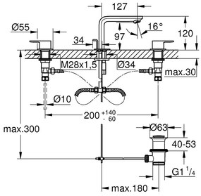 Кран за тоалетна Grohe Lineare New M-Size Μίκτης