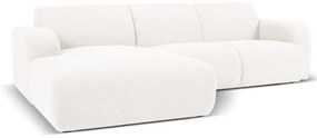 Бял ъглов диван от плат букле (ляв ъгъл) Molino - Micadoni Home