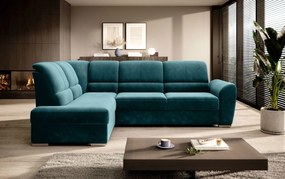 Ъглов диван Bisero-Petrol-Left
