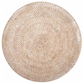 Бяла постелка от ратан , ⌀ 36 cm - Tiseco Home Studio