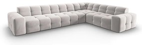 Ъглов диван от светлосиво кадифе (десен ъгъл) Kendal - Micadoni Home