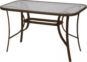 Маса Toledo TopMebel метал - закалено стъкло в тъмнокафяв цвят 140x80x70см.