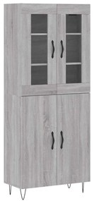 3198247 vidaXL Висок шкаф, сив сонома, 69,5x34x180 см, инженерно дърво