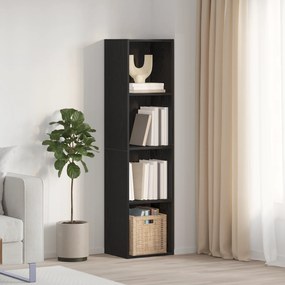 862409 vidaXL Шкаф за книги/Кабинет за телевизор Черен дъб 36x30x143 см