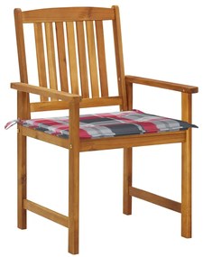 3078164 vidaXL Градински столове с възглавници, 6 бр, акациево дърво масив