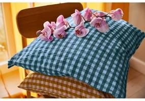 Зелено-синьо единично крепово спално бельо 140x200 cm Bæk&amp;Bølge – JUNA