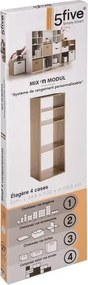 Рафт 5five Mix'n Modul, 2+2 отделения, MDF, 35x32x101 cm - Естествен