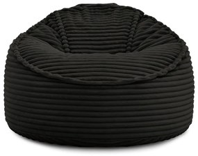 Черен пуф от рипсено кадифе Socrate – Bobochic Paris