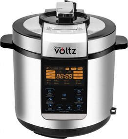 Разопакован: Мултикукър под налягане Oliver Voltz OV51985H6, Голям LED сензорен дисплей, 1000W, 6L, 70kPa, 24ч таймер, Инокс