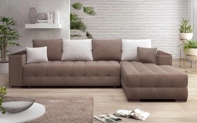 Разтегателен ъглов диван с подлакътник етажерка Мелвин Спринг