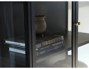 Черна метална витрина 90x160 cm Carmel – Unique Furniture