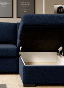 Ъглов Диван Орхидея-Тъмно Синьо-Десен