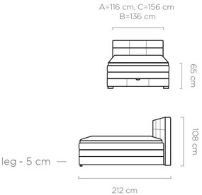 Тапицирано легло Orra с матрак и плот-Gkri-140 x 200