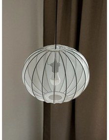 Бяло висящо осветително тяло с текстилен абажур ø 52 cm Mellow – Candellux Lighting