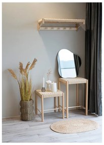 Стенна закачалка от тополова дървесина в естествен цвят с рафт Abano - House Nordic